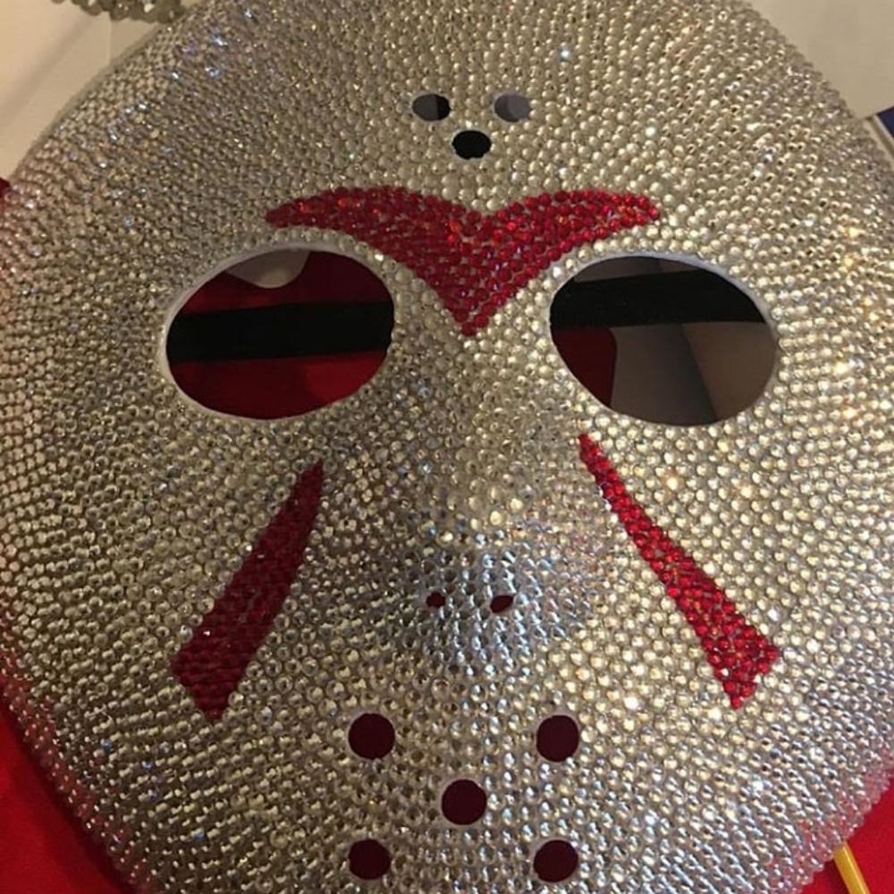 SWAROVSKI crystal "Jason" BEDAZZLED mask.